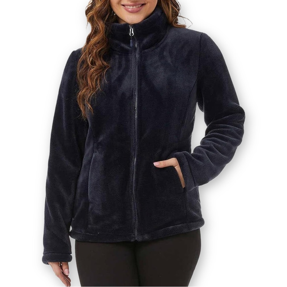 32 Degrees Heat Women’s Size XL Black Full Zip Plush Fleece Long Sleeve Jacket